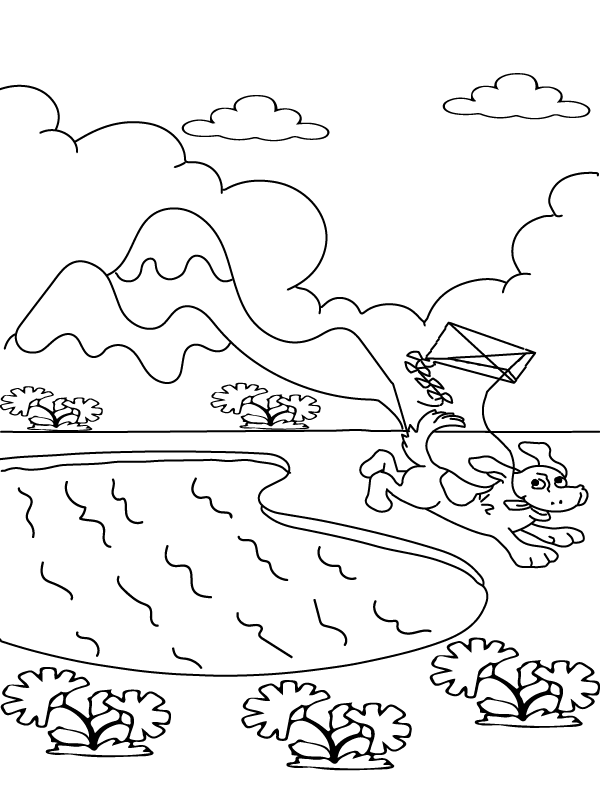 Free Printable Dog, Lake, and Mountains