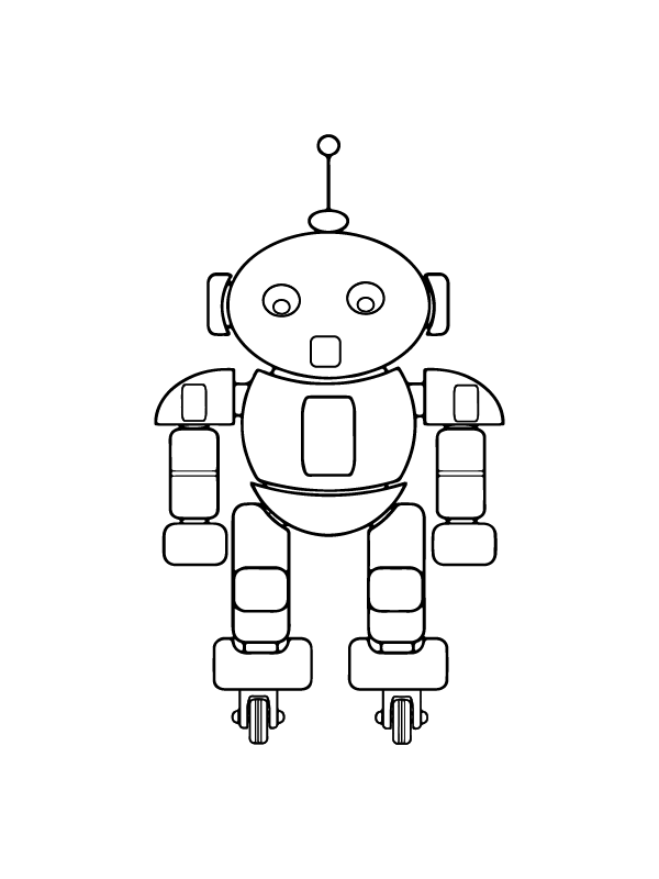 Kostenlose Roboter-Illustrationen zum kreativen Ausmalen