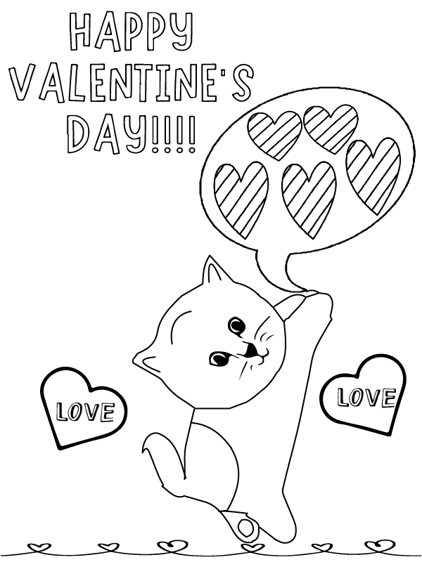 Free Valentine Printable Kitten