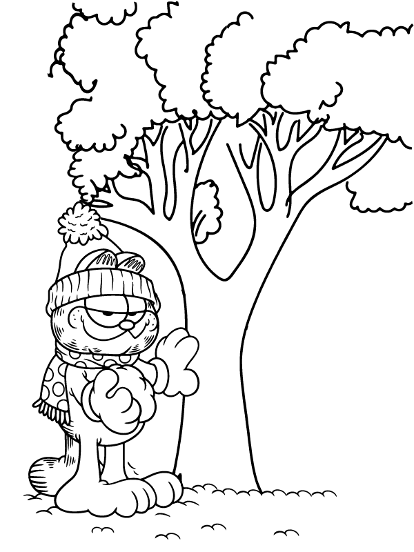 Garfield under a Tree
