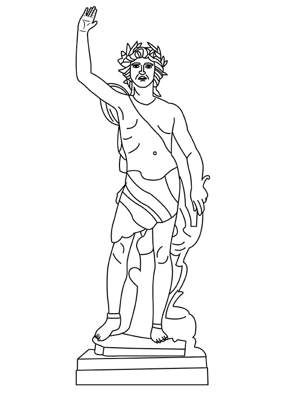 Greek God Apollo Waving