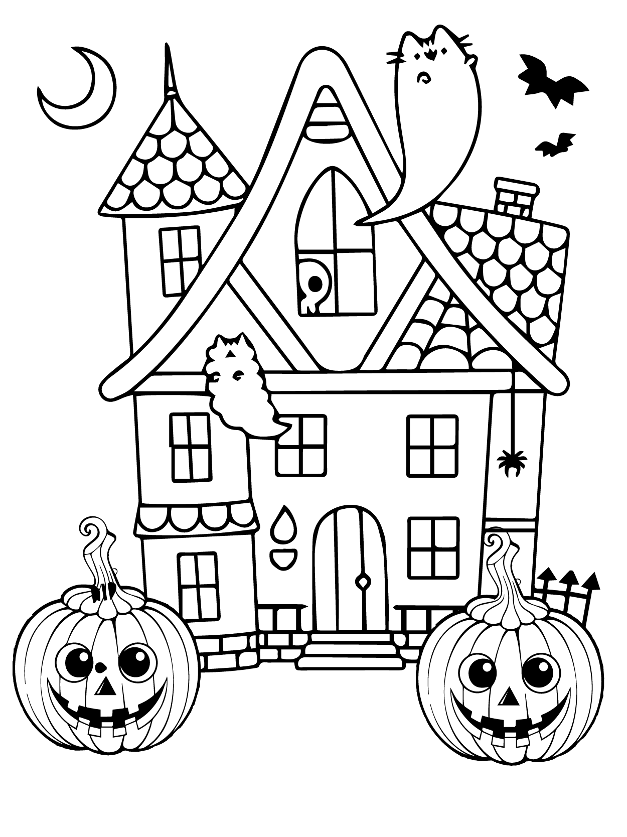 Halloween Haunted House with Pumpkin
