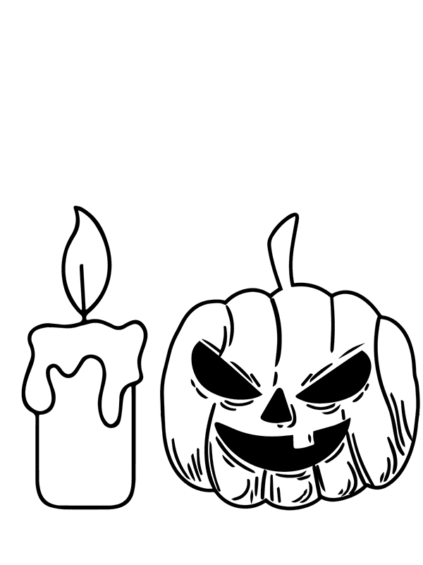 Halloween Monster and Candle