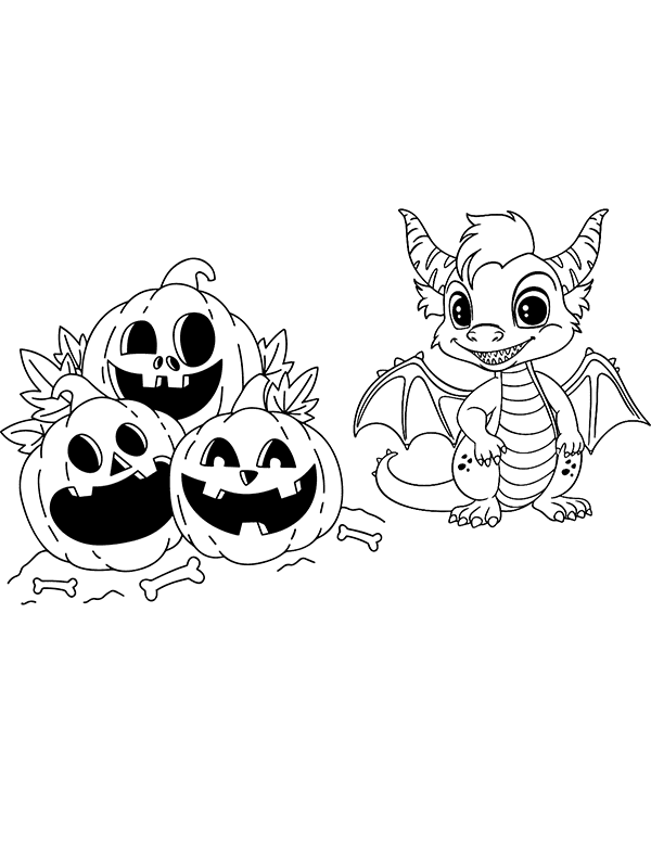 Halloween Monster with Dragon
