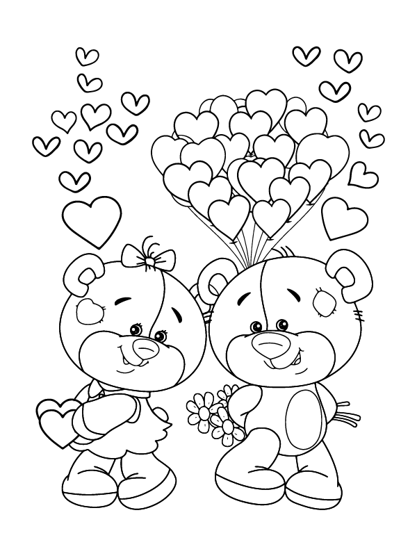 Happy Bears in Cute Valentines