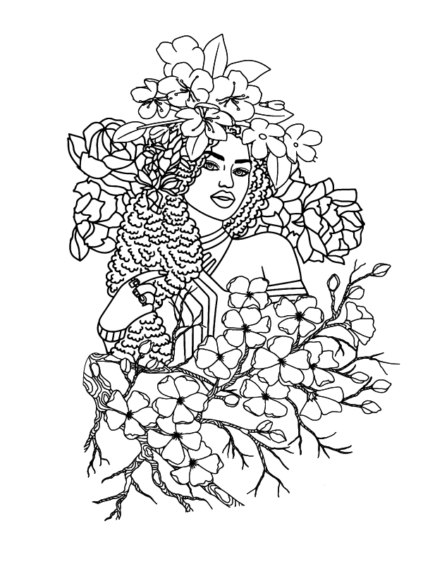 Mother nature coloring page-07