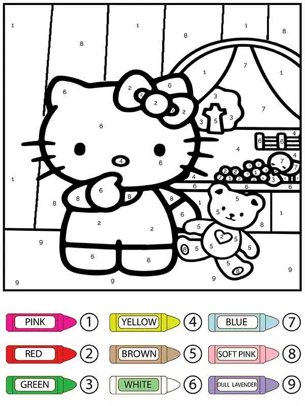 Hello Kitty and Toy Color by Number