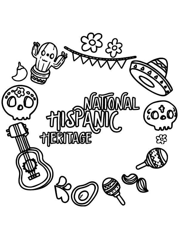 Embracing Our Hispanic Roots Coloring Page