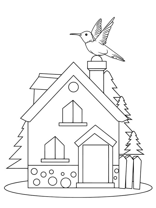 Kolibri und Haus