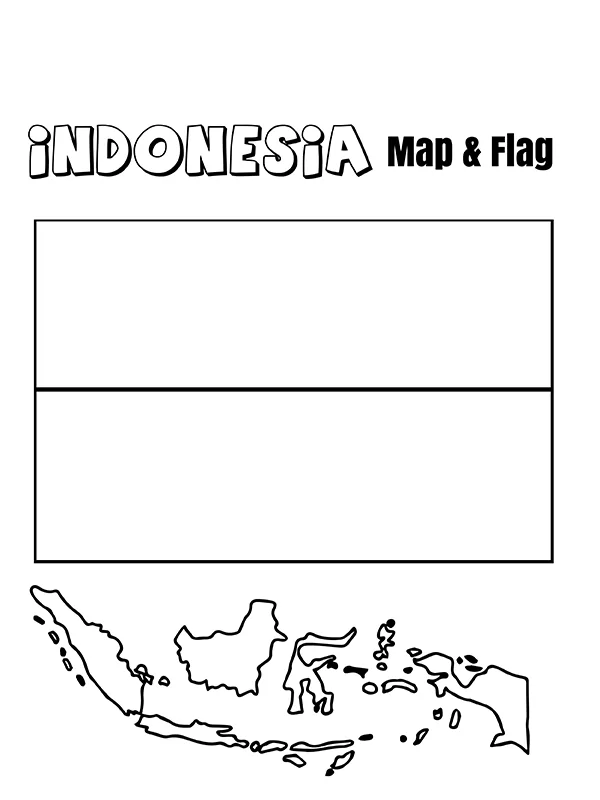 Indonesia Flag and Map