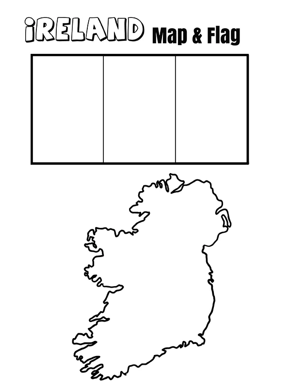 Ireland Flag and Map