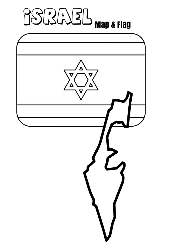 Israel Map and Flag