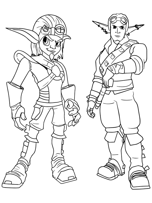 Jak And Daxter Coloring Sheet