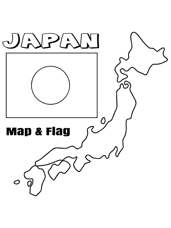 Japan Flagge und Karte
