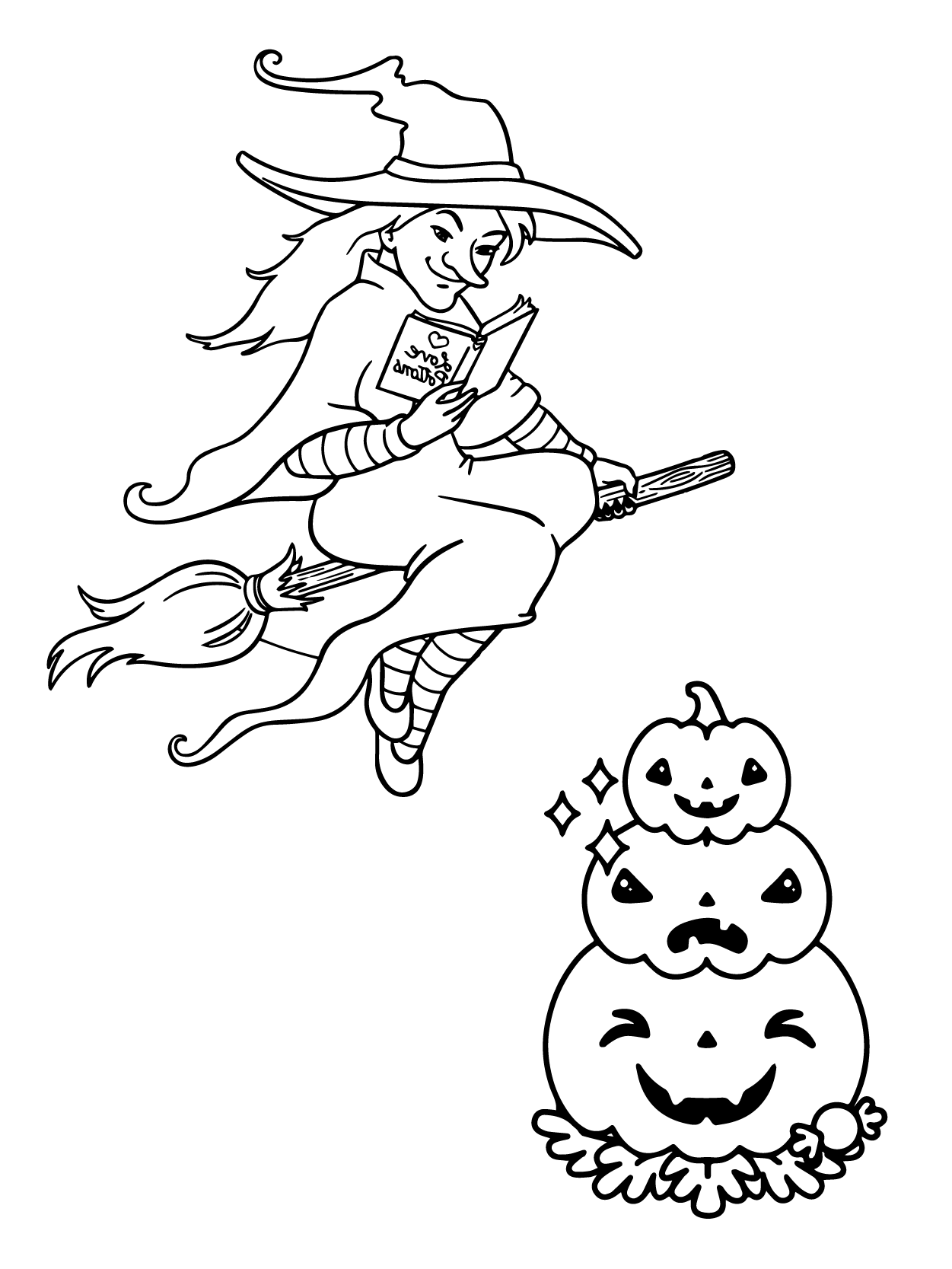 Kawaii Witch and Pumpkin