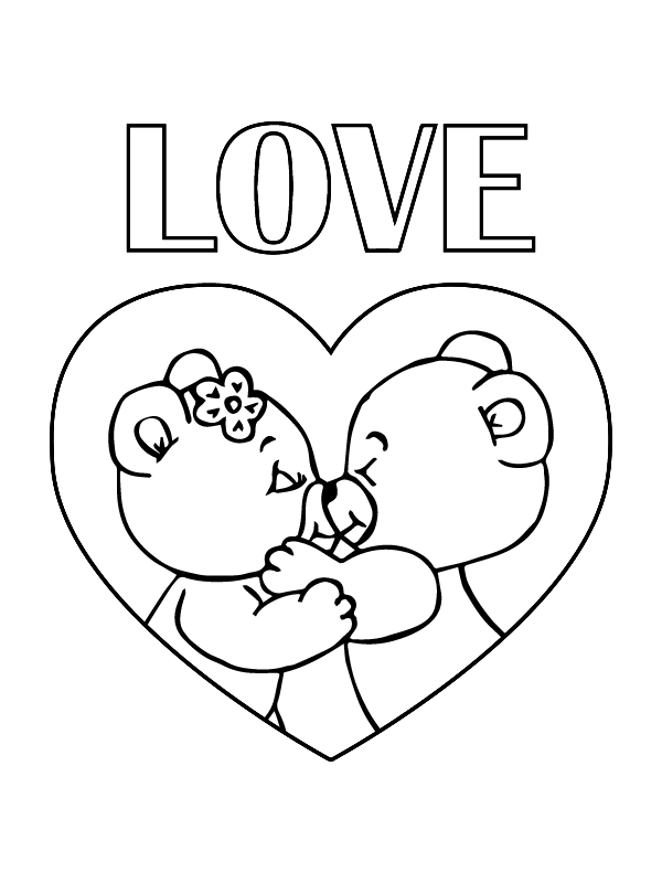 Verliebter Teddybär zum Valentinstag küssen