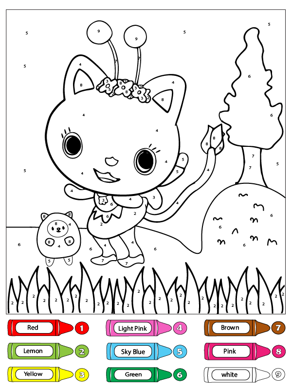Kitty Fairy and Friend Color by Number
