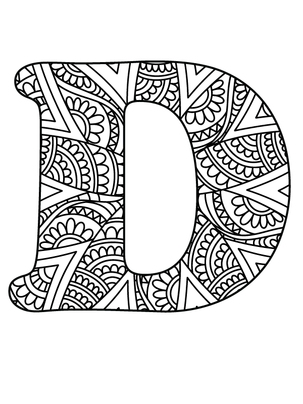 Letter D Mandala Alphabet