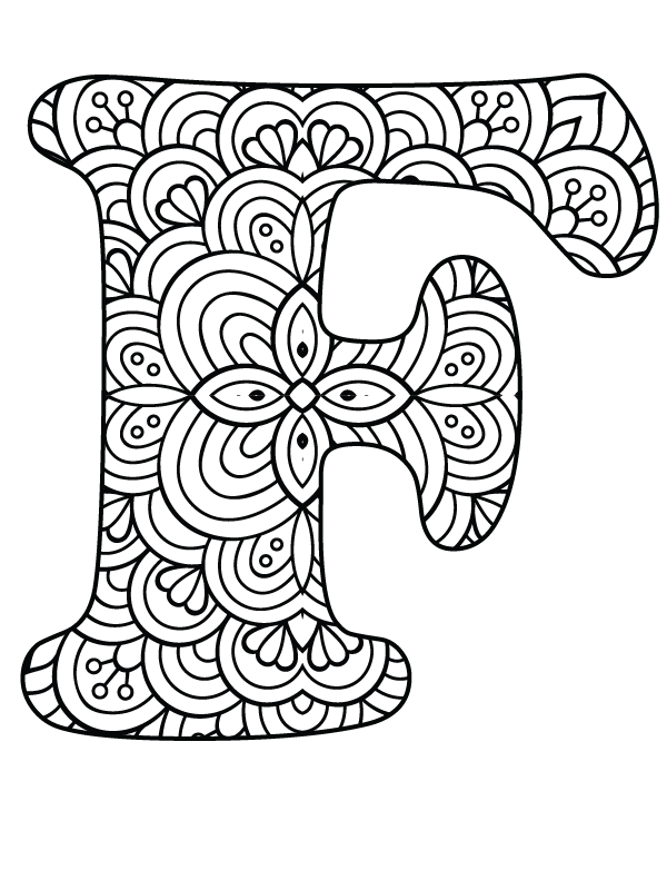 Letter F Mandala Alphabet