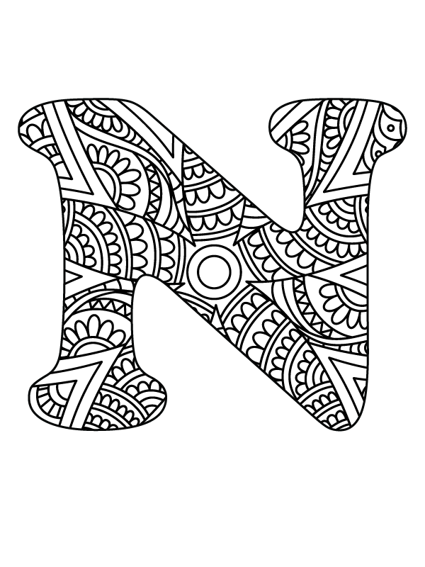 Letter N Mandala Alphabet
