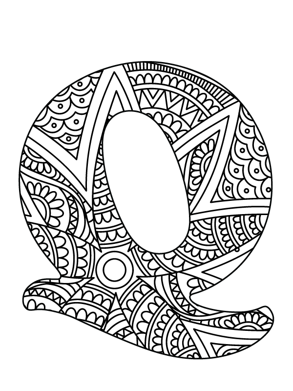 Letter Q Mandala Alphabet