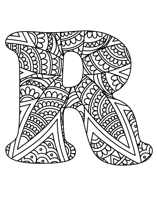 Letter R Mandala Alphabet