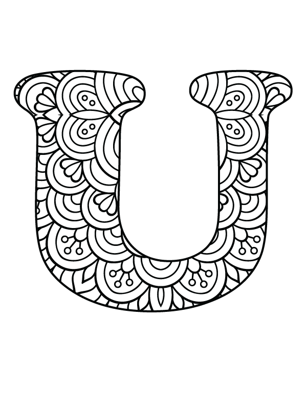 Letter U Mandala Alphabet