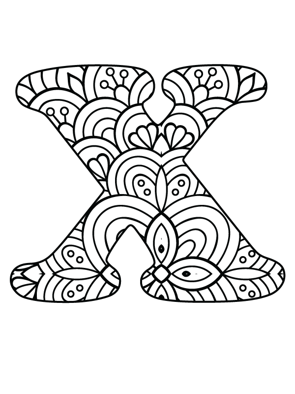 Letter X Mandala Alphabet