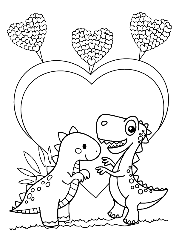 Schöne Dinosaurier Valentinstag