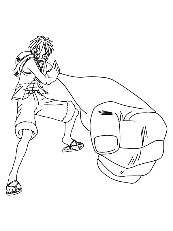 Fighter Luffy Gear 5 coloring page