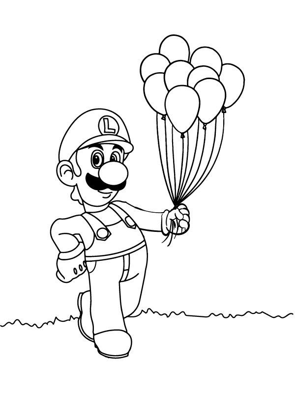 Luigi Holding Balloons
