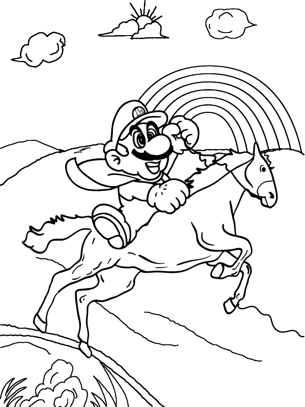 Luigi Riding a Horse