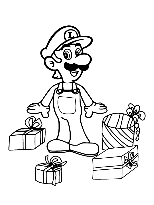 Luigi mit Geschenken