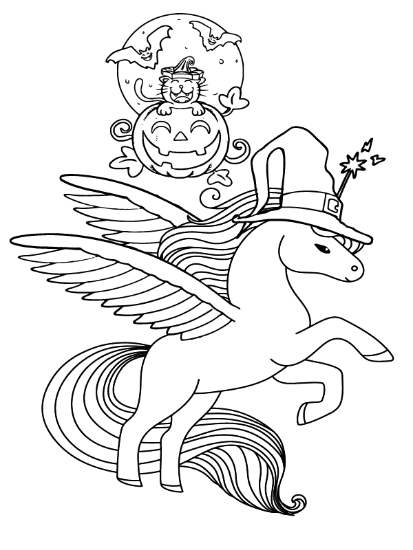 Halloween Unicorn coloring page-07