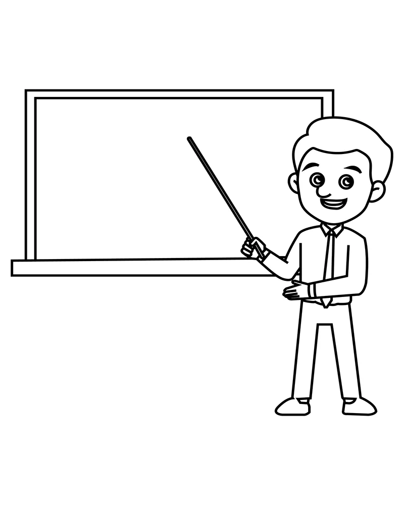 Man Teaching with Chalkboard