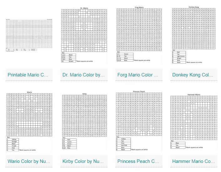 Mario Color by Number