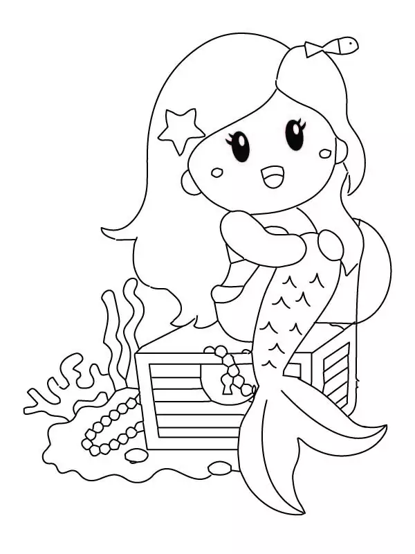 Mermaid Sitting on a Treasure