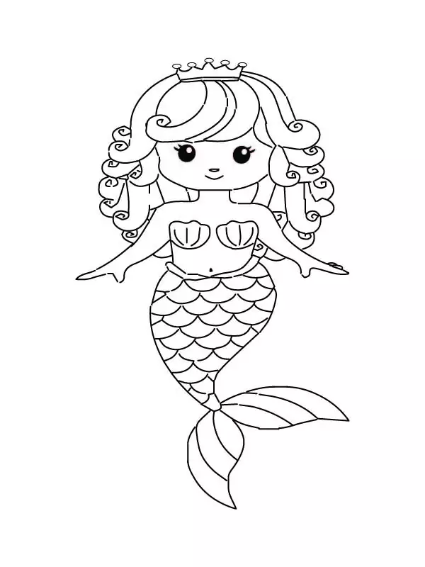 Mermaid with Curly Hair