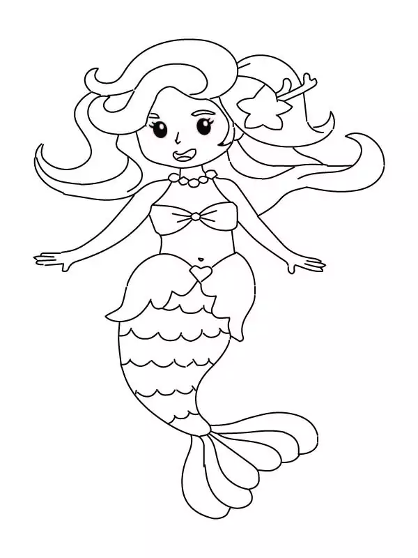 Mermaid with Wavy Hair