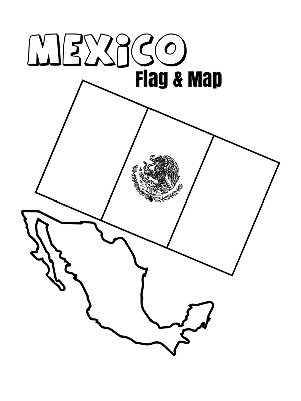 Mexico Flag and Map