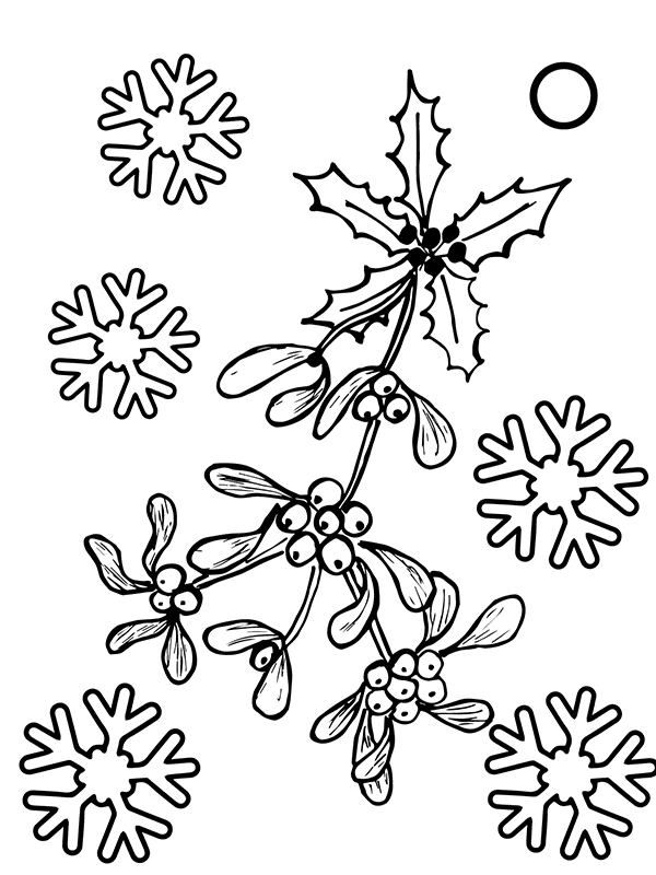 Mistletoe Coloring Page for Kids