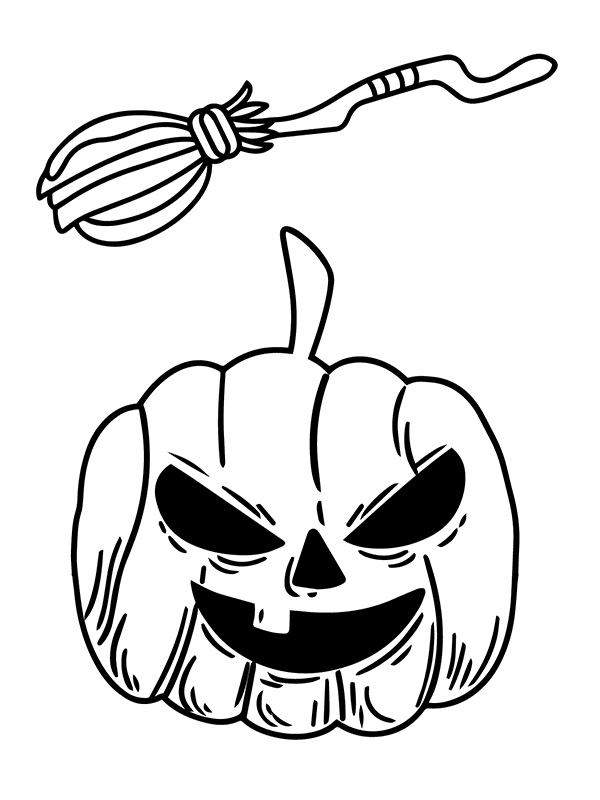 Monster Pumpkin and Broom