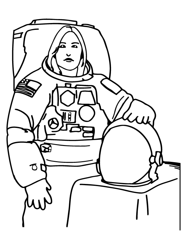 Ausmalbild Nasa Astronautin