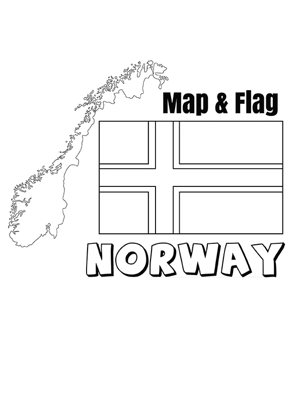 Norway Map and Flag