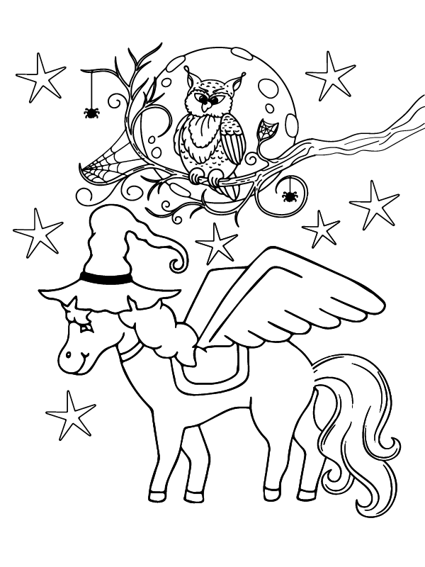 Halloween Unicorn coloring page-08
