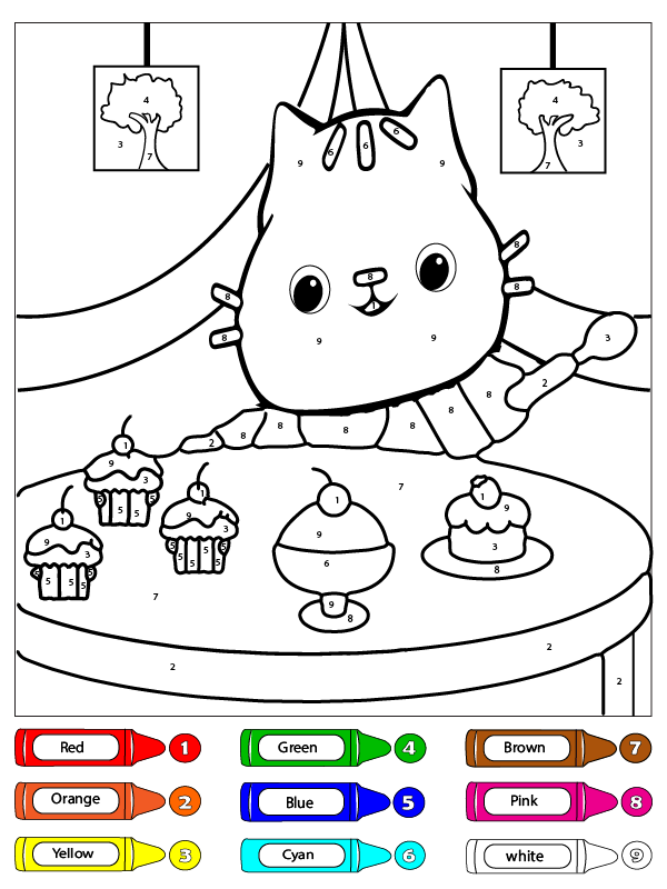 PaddyCake Eating Cupcakes Color by Number