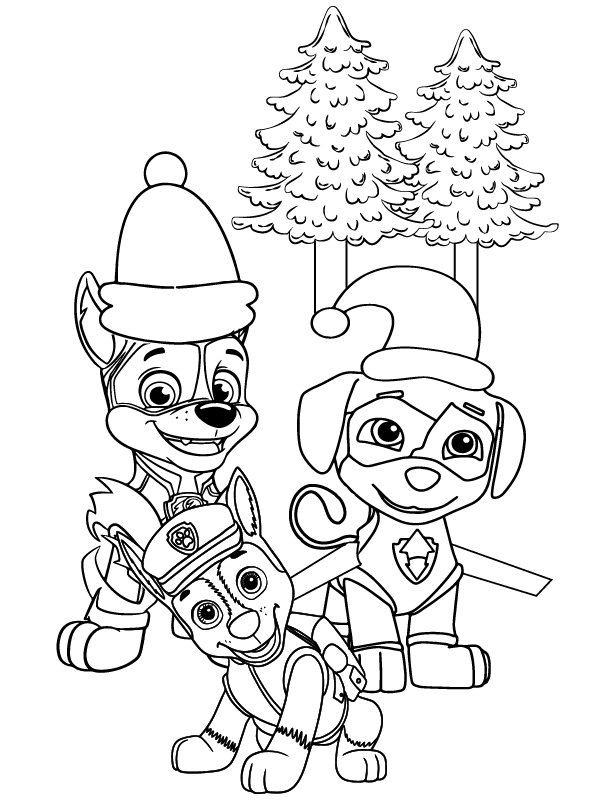 Agreeable Paw Patrol Christmas coloring page