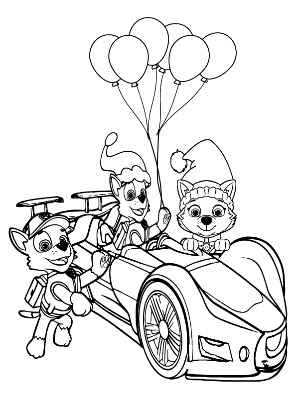 Ideal Paw Patrol Christmas coloring page
