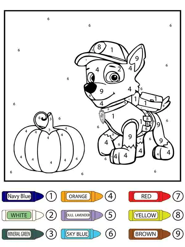 Paw Patrol Color by Number