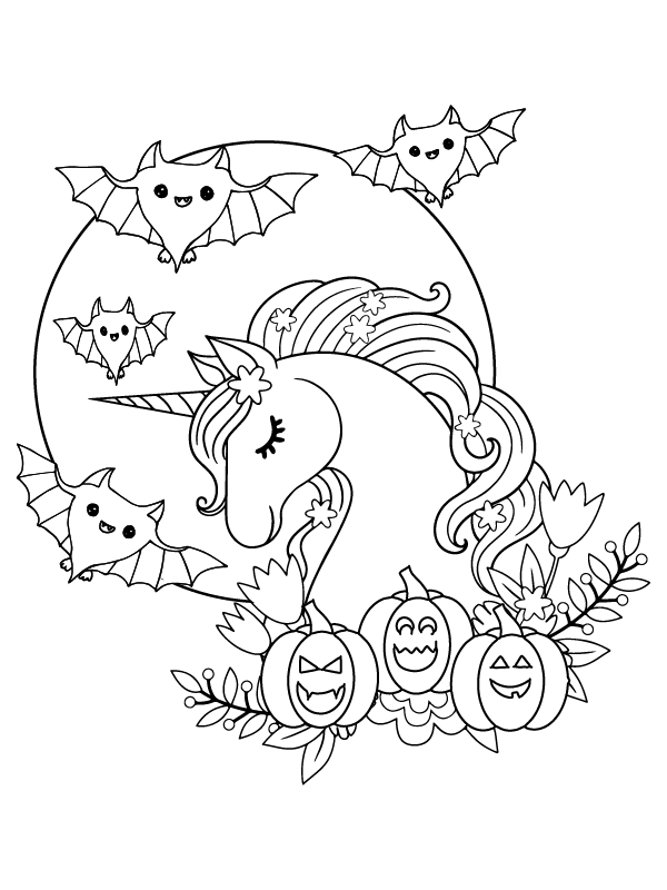 Halloween Unicorn coloring page-11